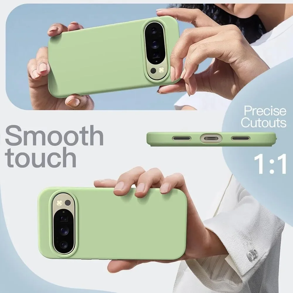 Gone Google Pixel 10 10 Pro Case 6.3 Liquid Silicone Shockproof Cover Jade